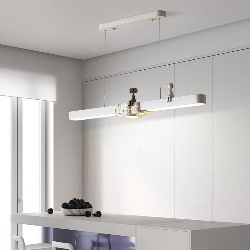 现代简光约一字A0015橱长条餐厅吊灯窗吧台智岛台创意艺术全谱能