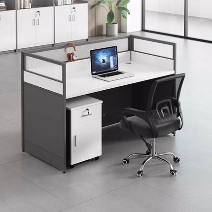 定制办公职员公司班四人位桌组上简约组合电脑桌屏风V-7合卡位桌