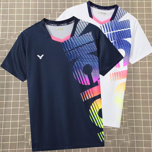 victor短袖胜利羽毛球服速干上衣男女款比赛运动服乒乓球训练套装
