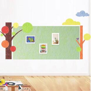 定制各种颜色规自格幼风儿园粘9583D毛毡主题墙展公告栏教室采示