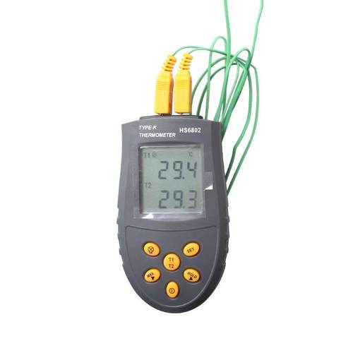 盛家测HS6802仪器表仪厂手持式HS6802双度路数字温表 点温计