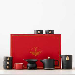 新款直销九匠风 高档黑陶茶具套装创意伴手礼商务礼品中式功夫茶