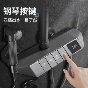 新款直销灰色淋浴器花洒套装浴室卫生间白色沐浴喷头家用升降增压