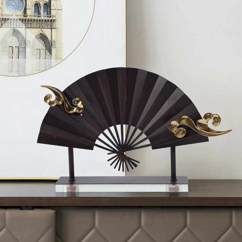 新款直销新中式金属折扇摆件装饰品家居客厅电视柜玄关扇子装饰摆,家居饰品,工艺扇/团扇/喜扇/折扇,淘宝优惠券,粉丝福利购,淘宝优惠卷