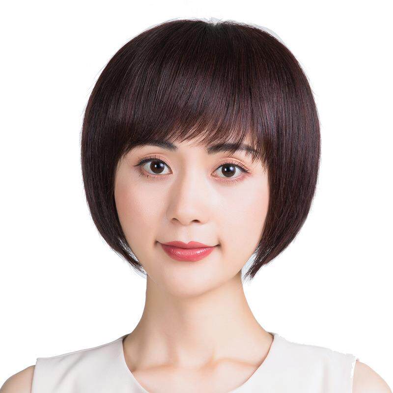 新款直销假发短发女 时尚妈妈假发波波头真发假发头套逼真自然蓬