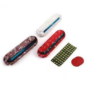 新款直销直供汽车临时停车牌镶钻隐藏式挪车电话号码牌车内装饰8