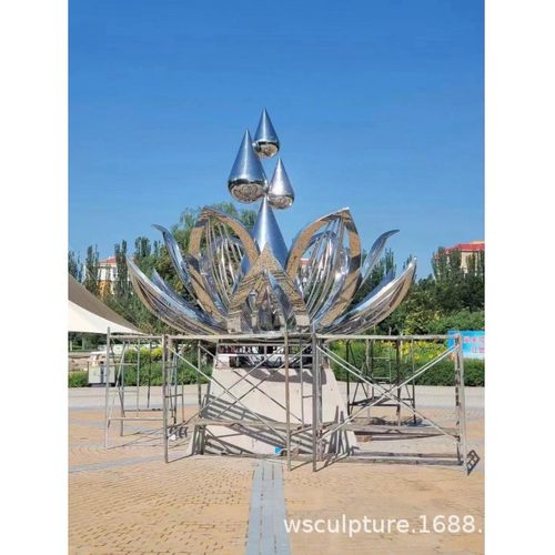 不锈钢金属莲花雕塑 园林景观  户外大型不锈钢雕塑 景观雕塑定制