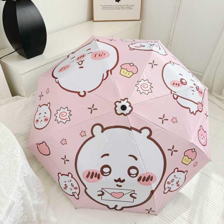 吉伊卡哇可爱全自动遮阳伞雨伞女晴雨两用黑胶防晒伞紫外线太阳伞