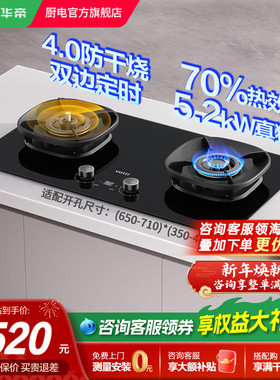 华帝燃气灶i10308F定时防干烧煤气灶台嵌家用天然气炉灶具官方