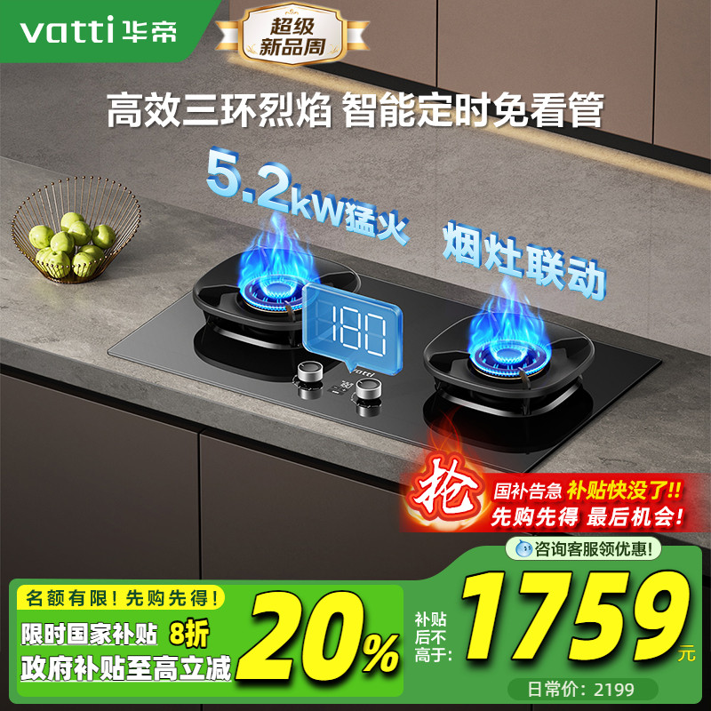 华帝i10309D定时燃气灶煤气灶家用双灶天然气液化气官方旗舰店
