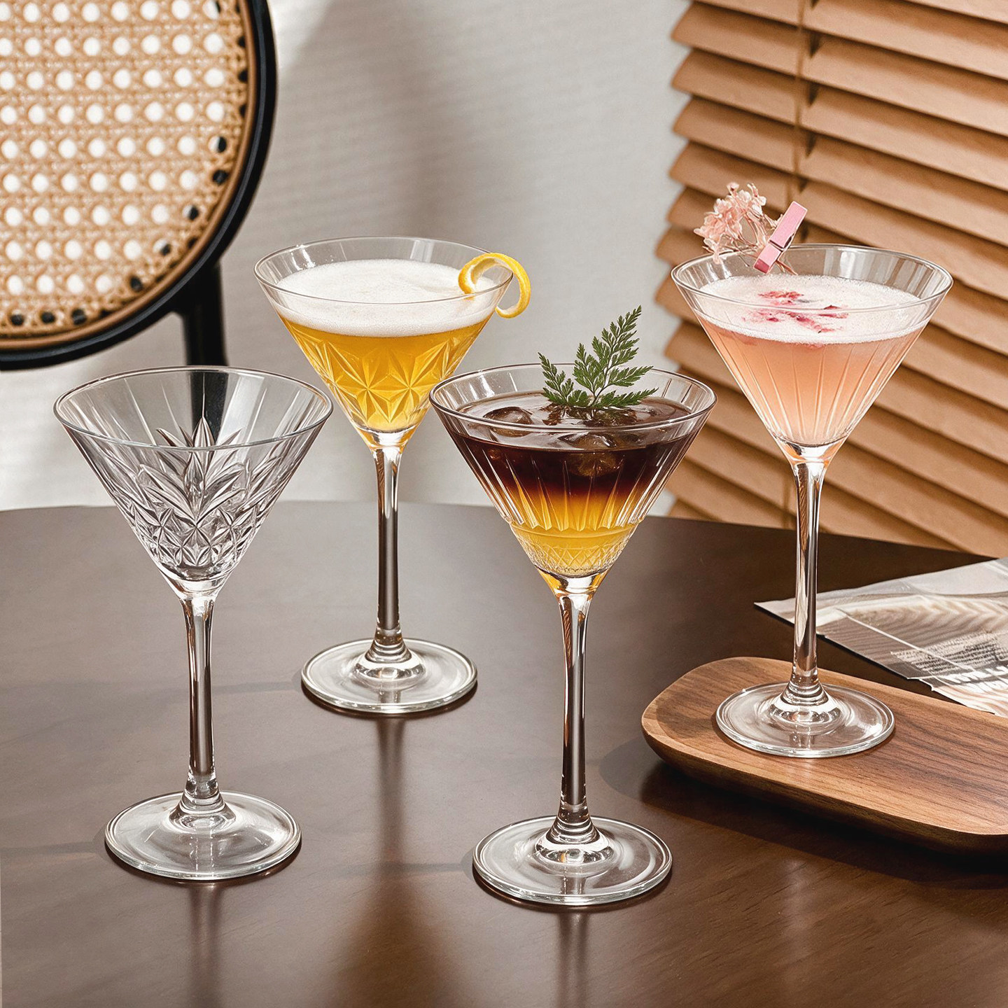 臻皿ins网红透明玻璃三角高脚杯