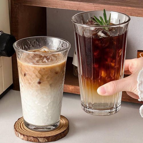 臻皿ins复古肌理直筒玻璃冷饮杯