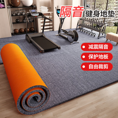 健身房地垫家用跑步机运动减震隔音防滑垫子室内加厚吸音全铺地毯