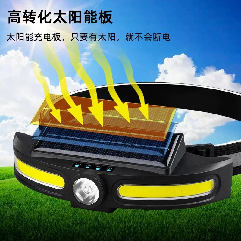 硅胶感应头灯双光源户外