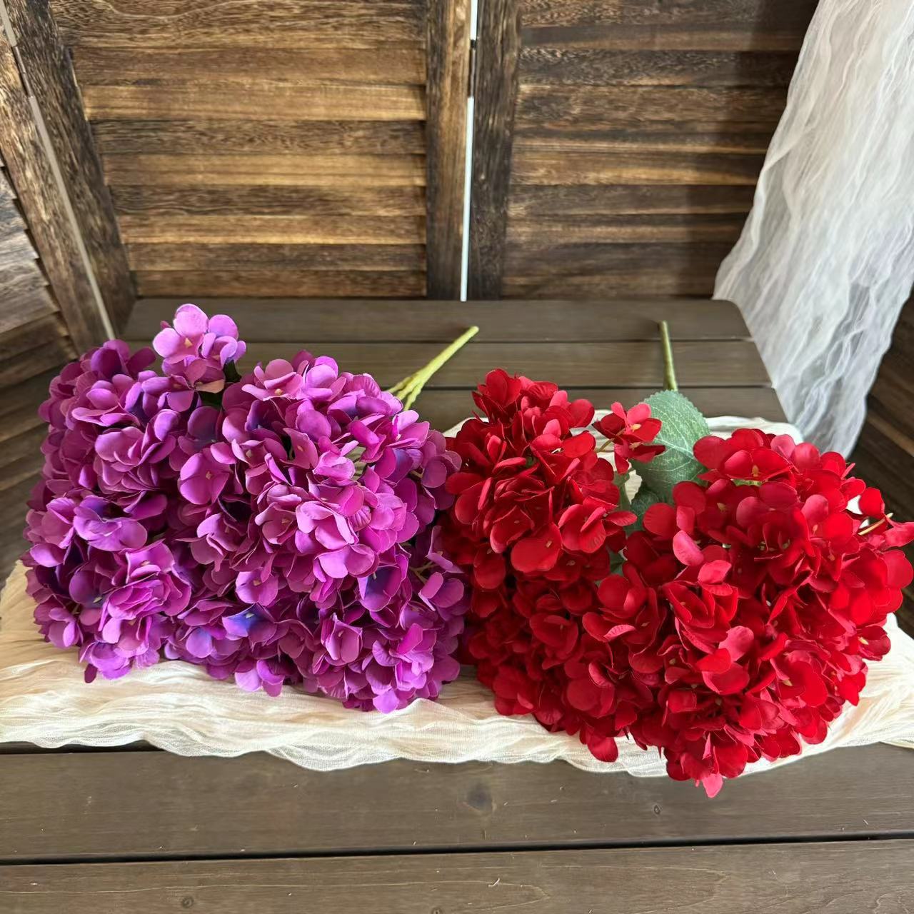 5头把束仿真绣球花造景婚图片