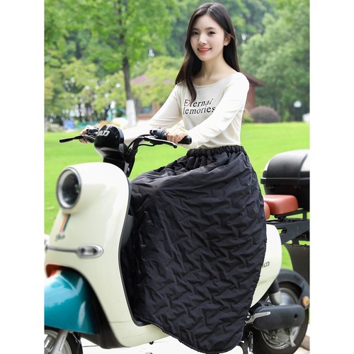 秋冬电动车挡风被摩托骑车保暖护膝防水加厚加绒半身裙防风裙男女