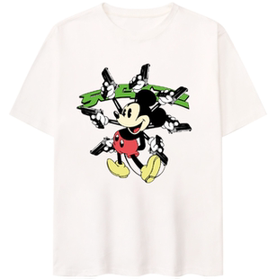 顽客星球 宽松t恤 原创米奇老鼠复古重磅纯棉半袖