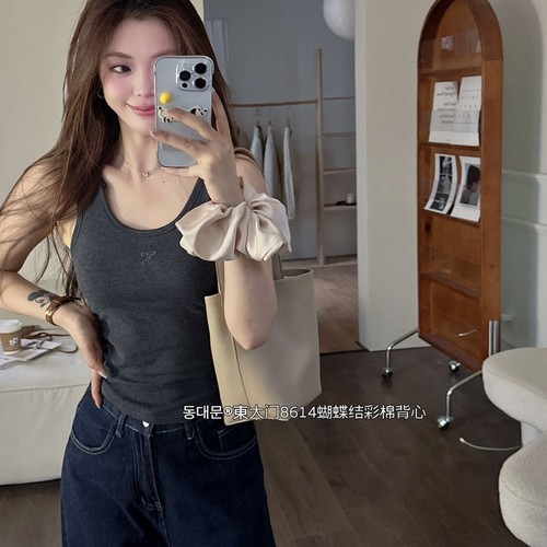 东大门8614蝴蝶结彩棉防走光背心
