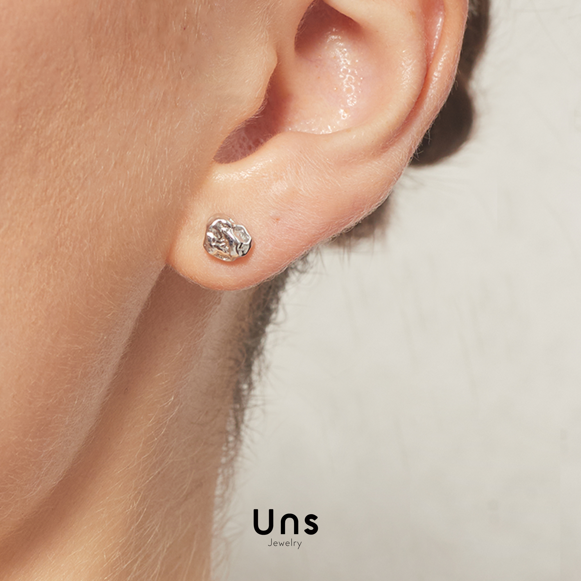 Uns Jewelry| 新品瞳光系列 925银陨石肌理耳钉