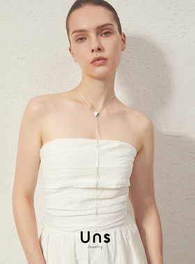 Uns Jewelry | 雾凇系列 925银爱心心扣项链毛衣链