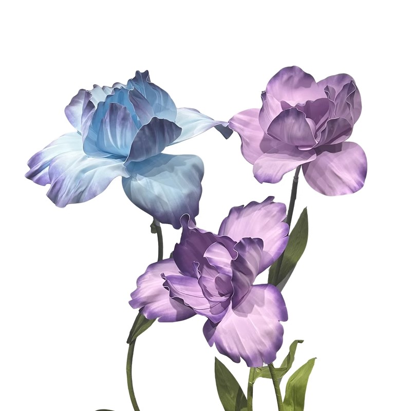 纸艺立体仿真鸢尾花橱窗美陈车展舞台巨型背景装饰纸牡丹