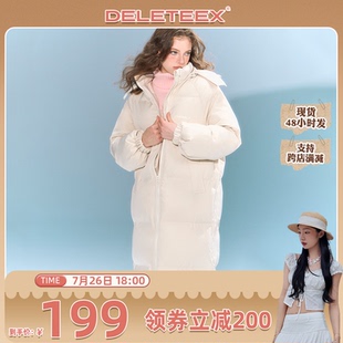 棉服寬松保暖加厚 Deleteex連帽寬松保暖雙色中長(zhǎng)款 魚九九推薦