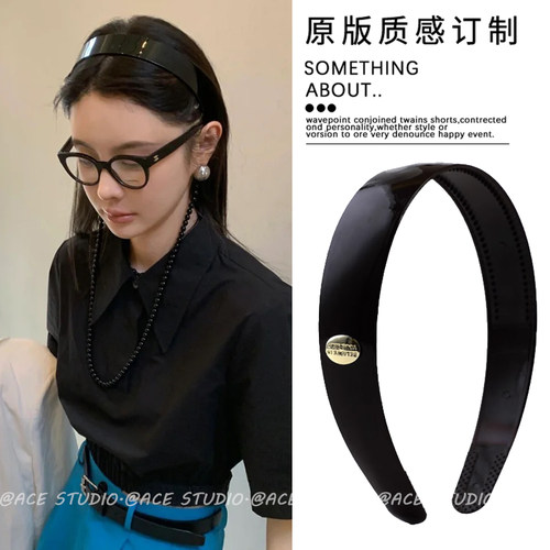 mona同款ins黑色发箍2023新款女高级感简约洗脸防滑带齿纯色发箍
