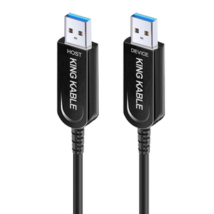 KingKable光纤USB3.1 A公对A公数据线延长线兼容USB3.0 USB2.0 1.1适用电脑主机机房鼠标键盘摄像头直播声卡