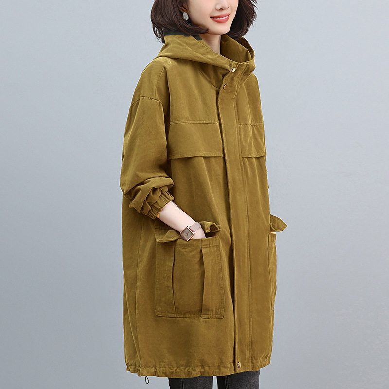 风衣女中长款时尚休闲大码胖mm显瘦外套春秋2024新款大衣
