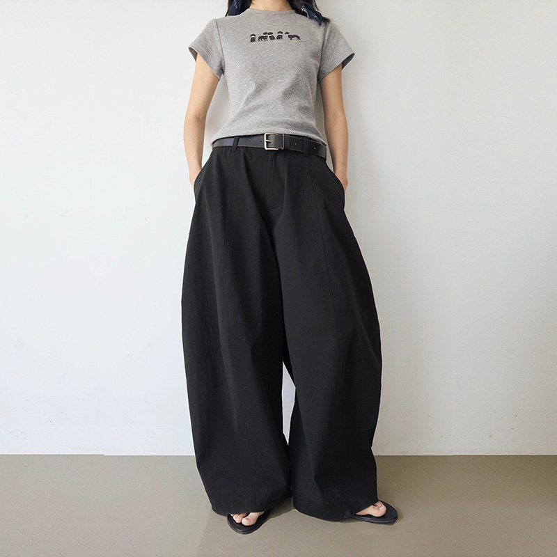 量感杨桃裤百搭独特休闲裤长裤女图片
