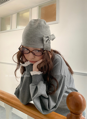 DaYu早秋新款韩系ins蝴蝶结包头帽女俏皮可爱显脸小包头帽时髦潮