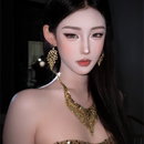 zoozmomo欧美夸张满钻锆石项链耳环套装 礼服女气质高级感锁骨链潮