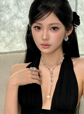 银色水钻项链欧美夸张高级感奢华