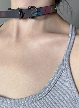 温变彩虹choker颈链女