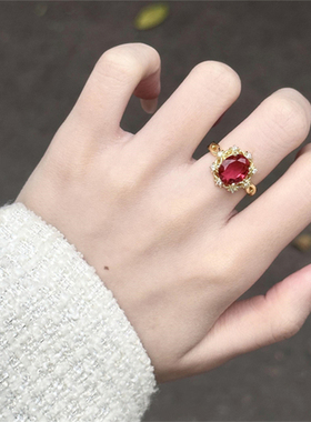 中古红色锆石戒指女款