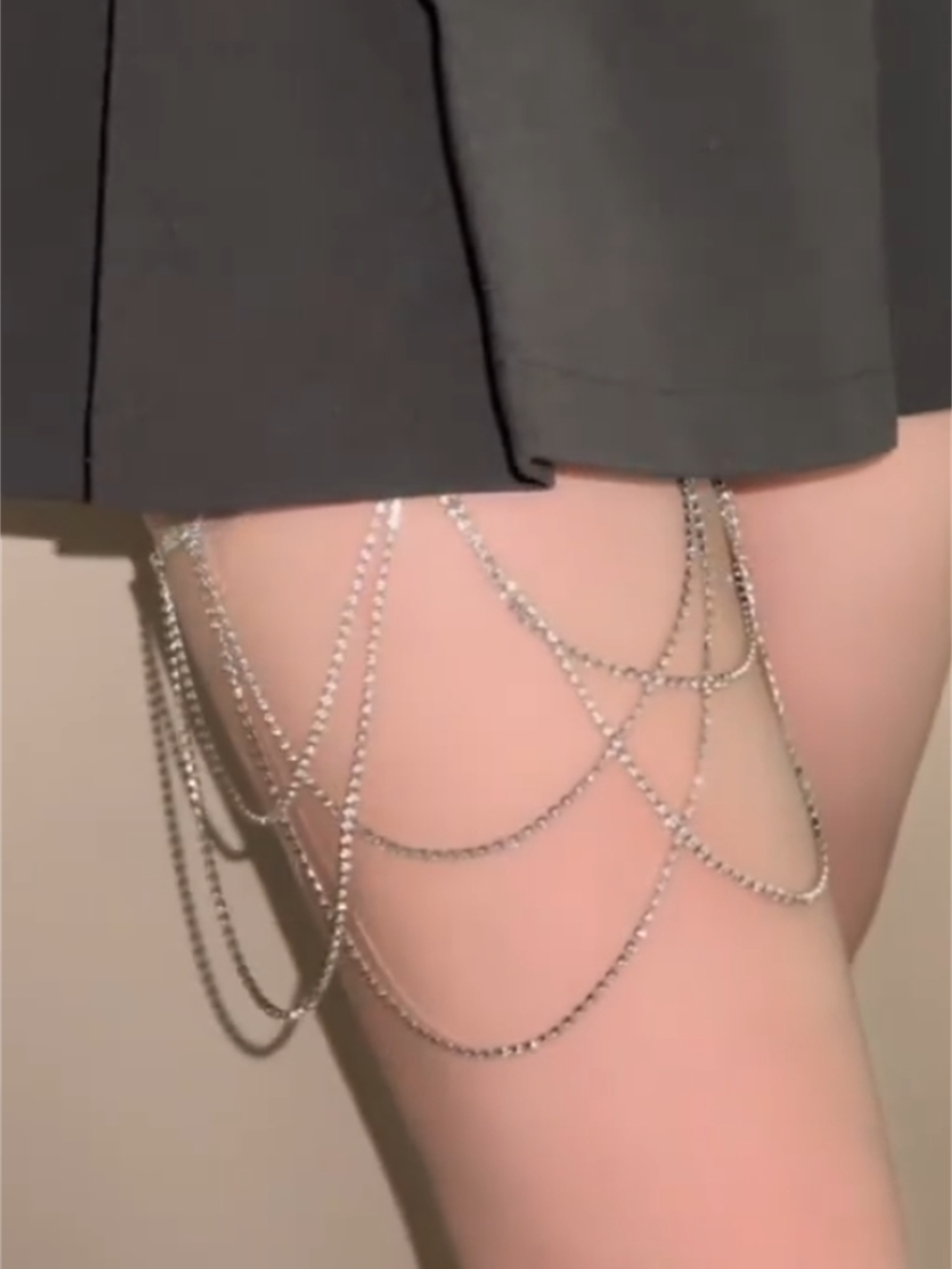 超闪水钻流苏腿链女欧美风腿环图片