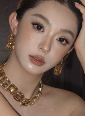 欧美夸张方形项链choker