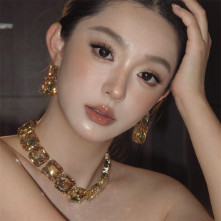 zoozmomo欧美夸张方形项链女choker轻奢高级感晚礼服配饰锁骨链潮