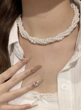 多层珍珠项链装饰女款