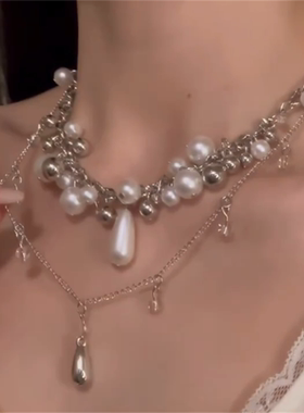 多层珍珠choker项链女