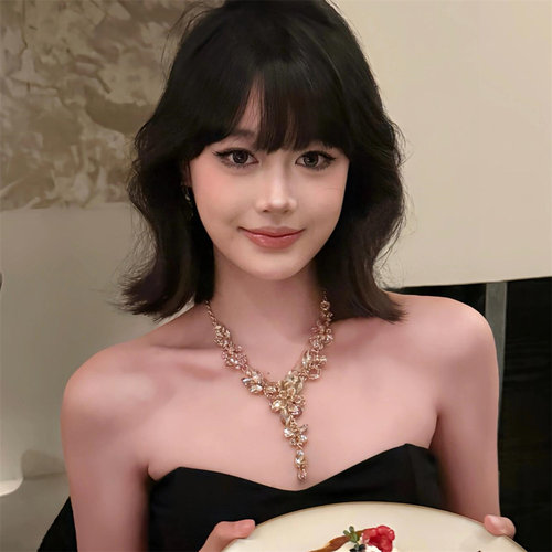 金色耳饰项链套装女晚礼服千金