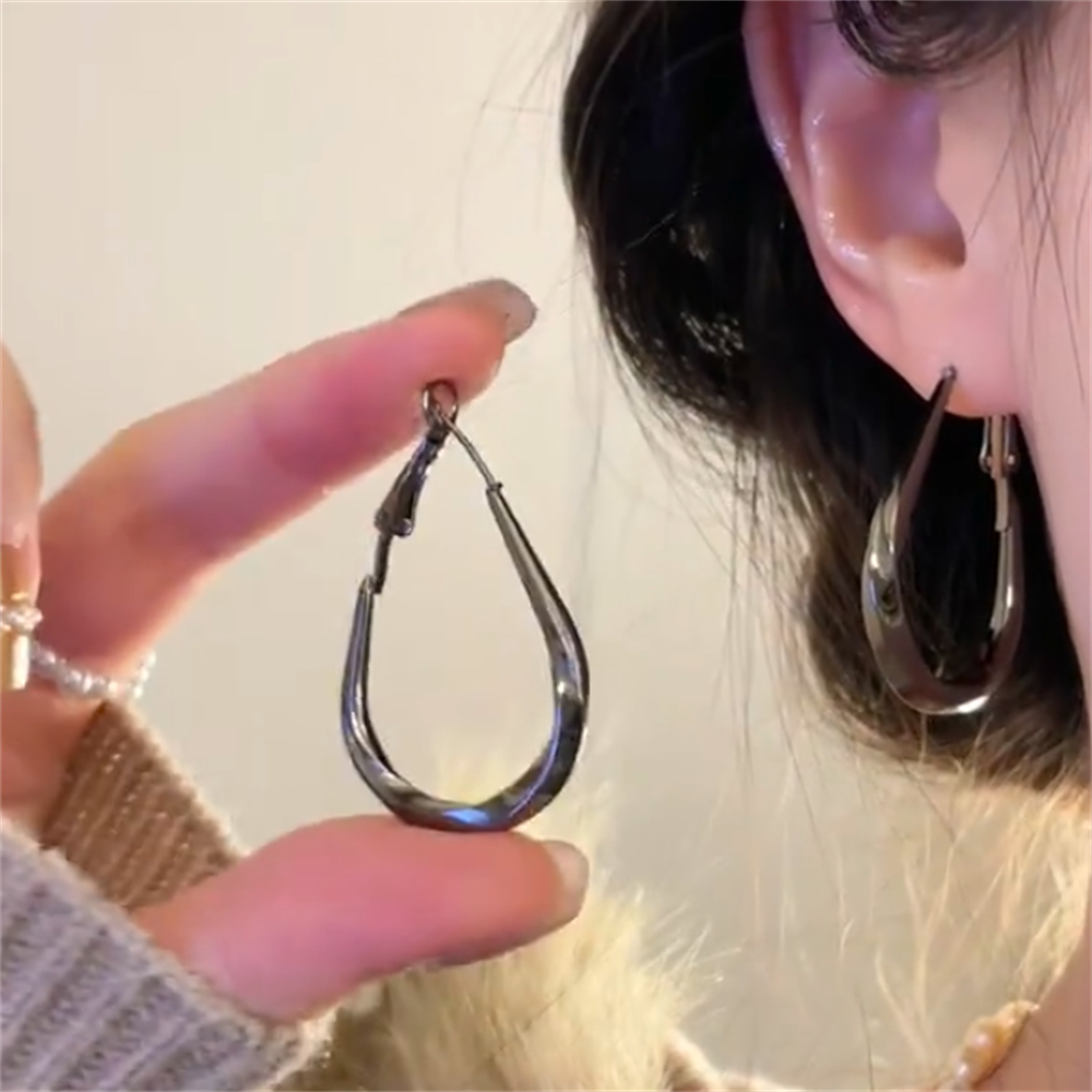zoozmomo暗黑系水滴素圈耳环女小众设计甜酷辣妹耳圈独特个性耳饰,饰品/流行首饰/时尚饰品新,耳环,淘宝优惠券,粉丝福利购,淘宝优惠卷