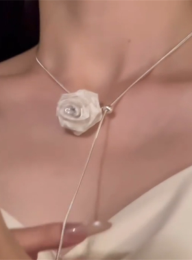 zoozmomo玫瑰花抽拉绳项链女轻奢高级感气质锁骨链2025新款颈链潮