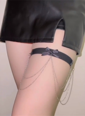 纯欲风腿链女甜酷蝴蝶结