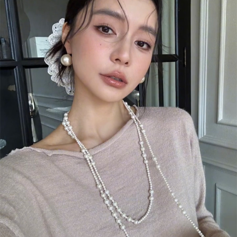 长款珍珠毛衣链女高级感女项链