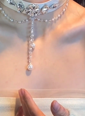 超闪锆石choker项链女