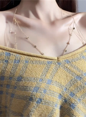 金色亮片流苏胸链身体链