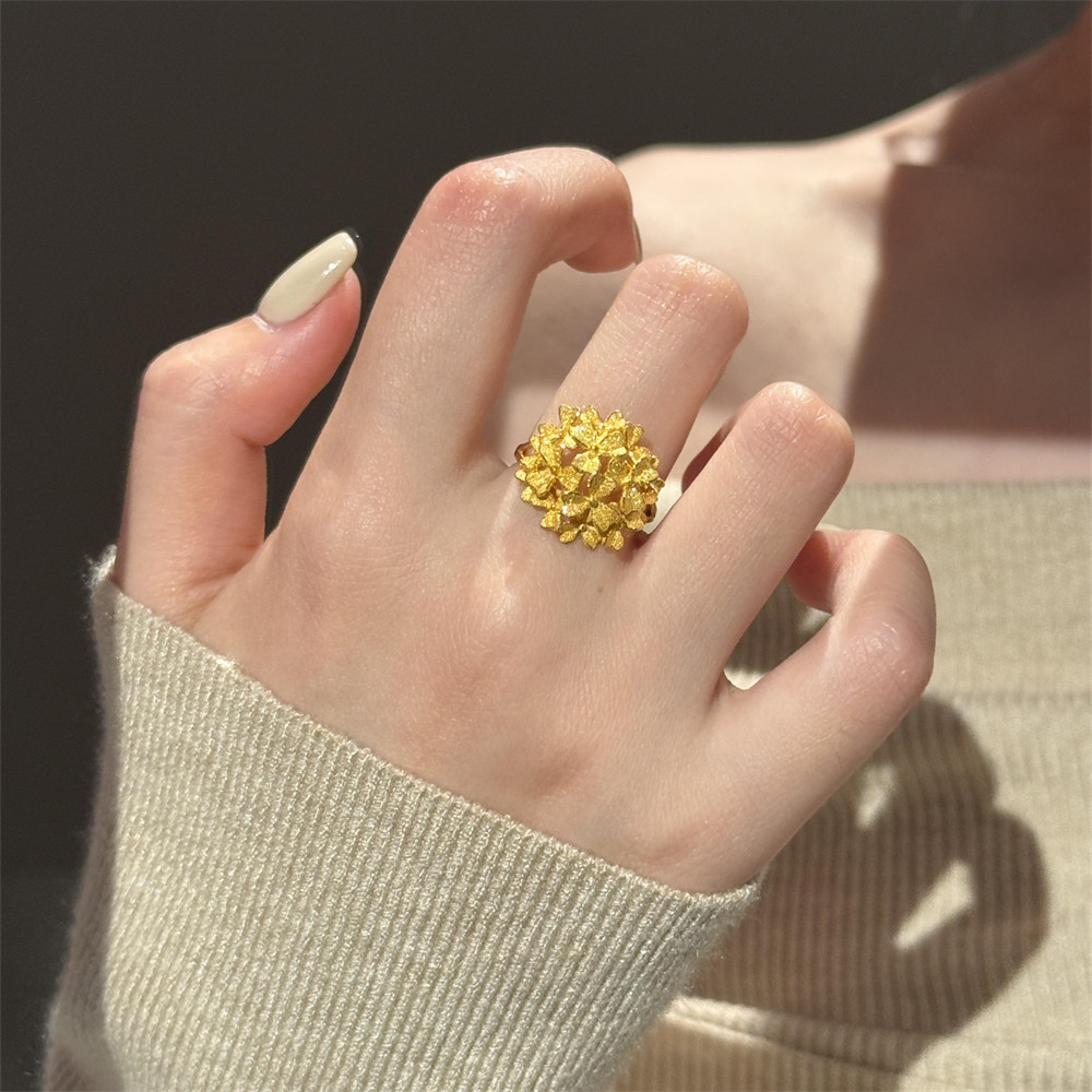 立体感繁花戒指叠戴女款