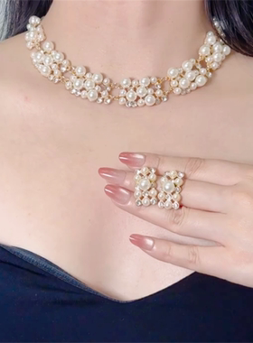 奢重工多层珍珠项链女款