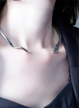 蛇形开口项圈链项链女